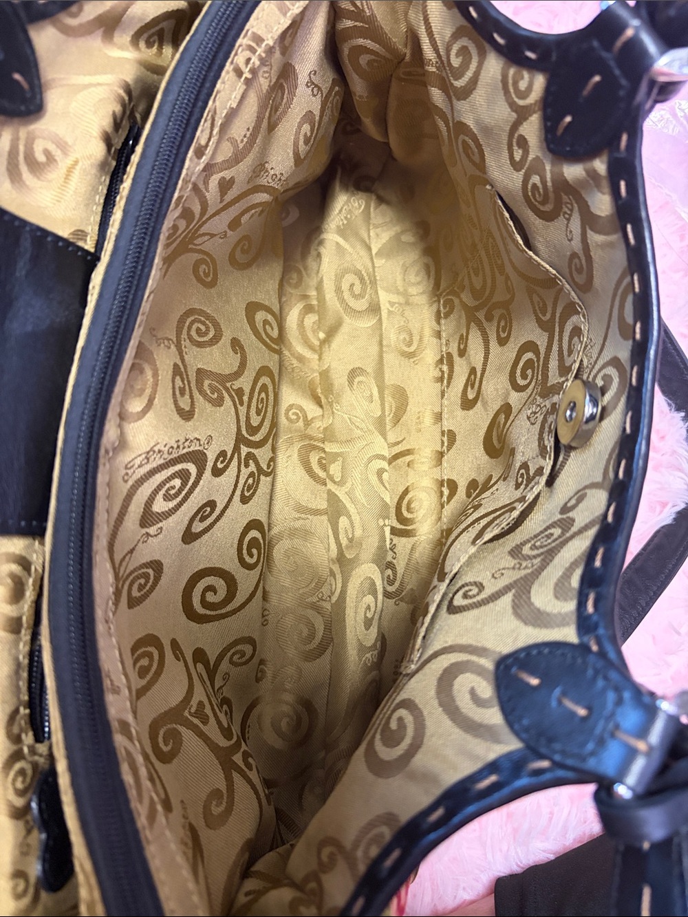 Brighton Floral Shoulder Bag in Black, Pink and Green - Picture 11 of 12